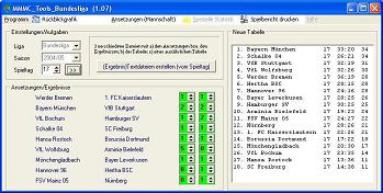 Bedienoberfl�che des unter WINDOWS lauff�higen Programms